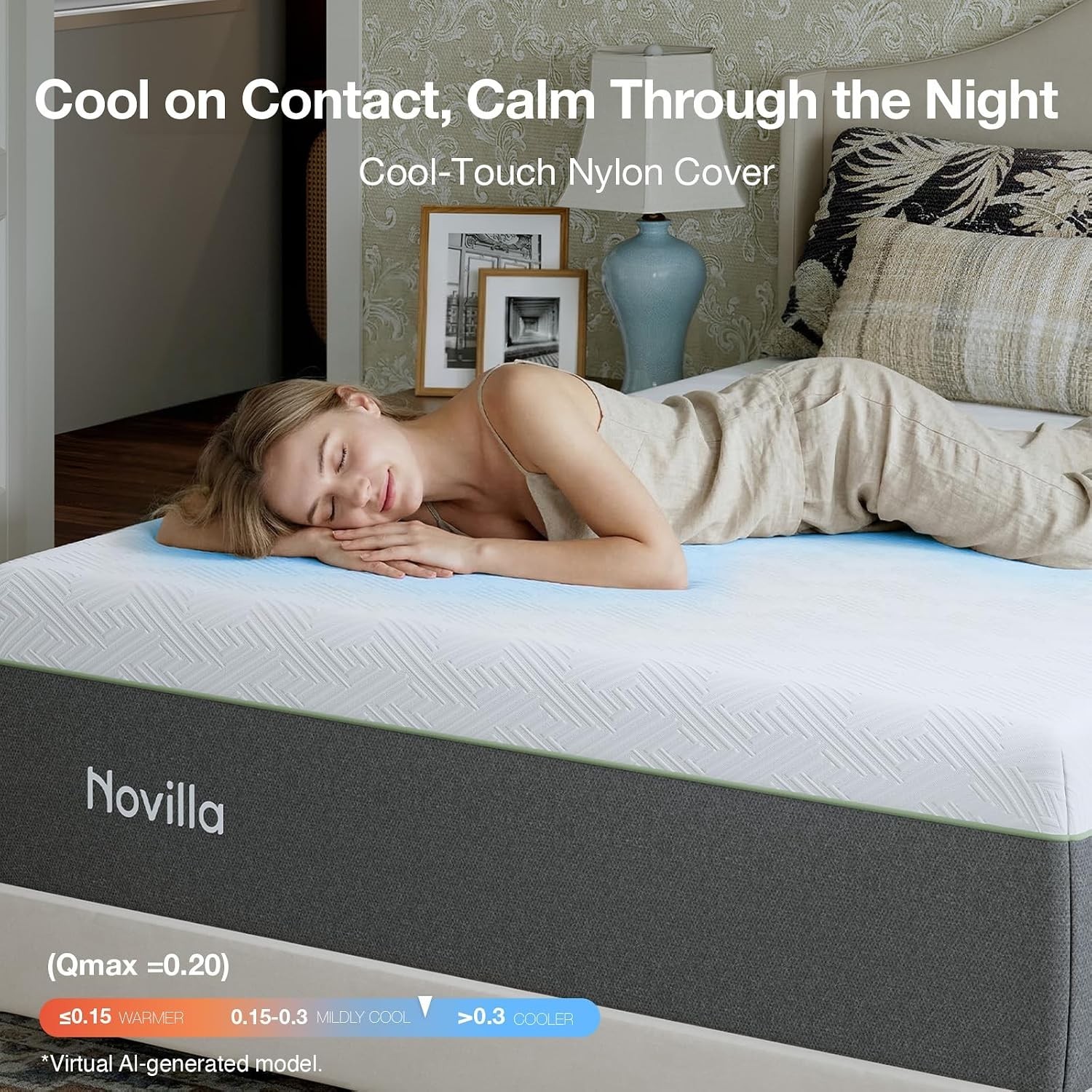 Bliss Green Tea Queen Mattress, 14 Inch Cooling Gel Memory Foam for Ultimate …