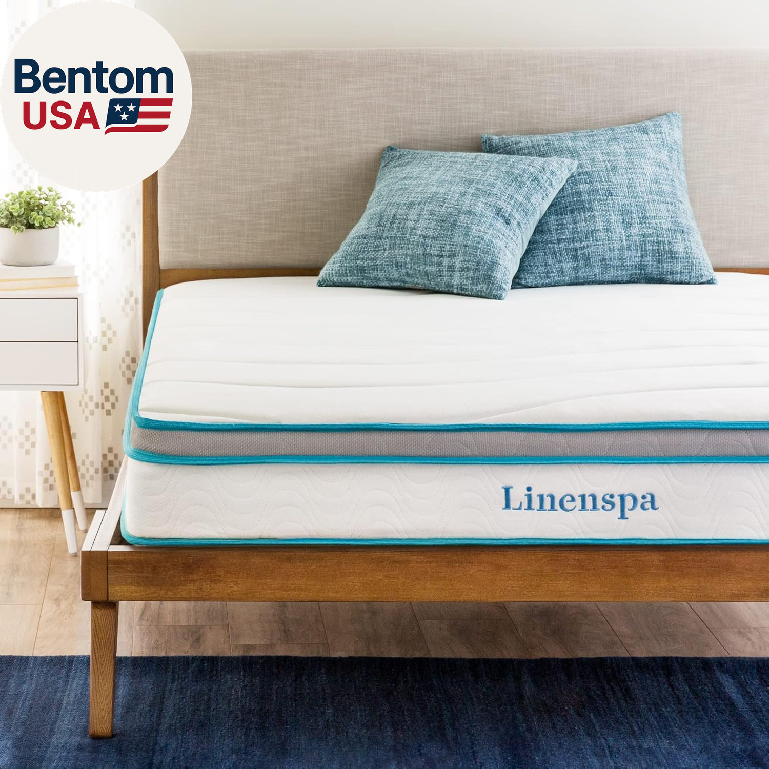 Queen 8in Hybrid Mattress Memory Foam Spring Medium Firm Bed in Box