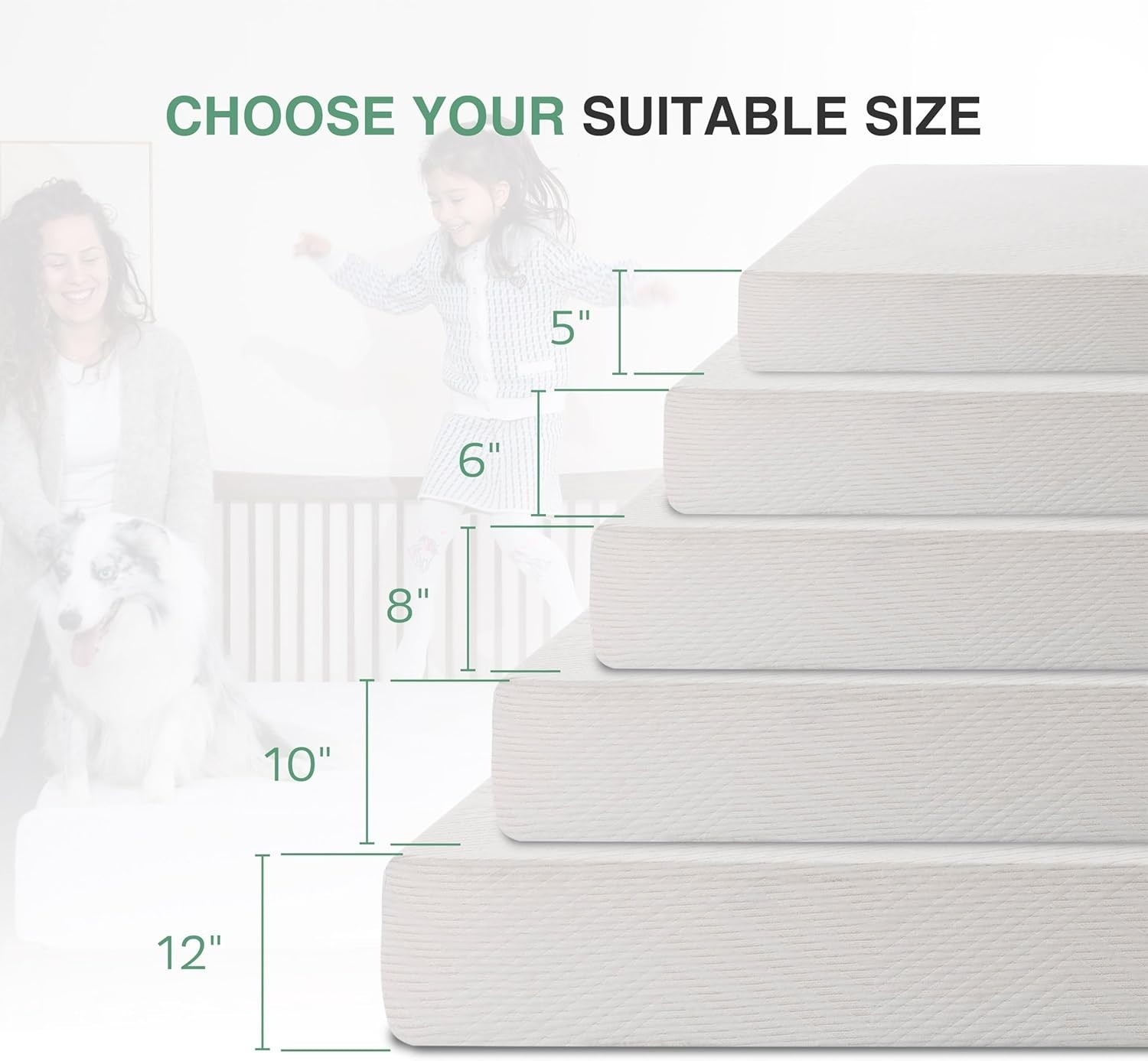 Eco-Friendly 12-Inch Twin Mattress with Pressure Relief – Perfect for Daybeds