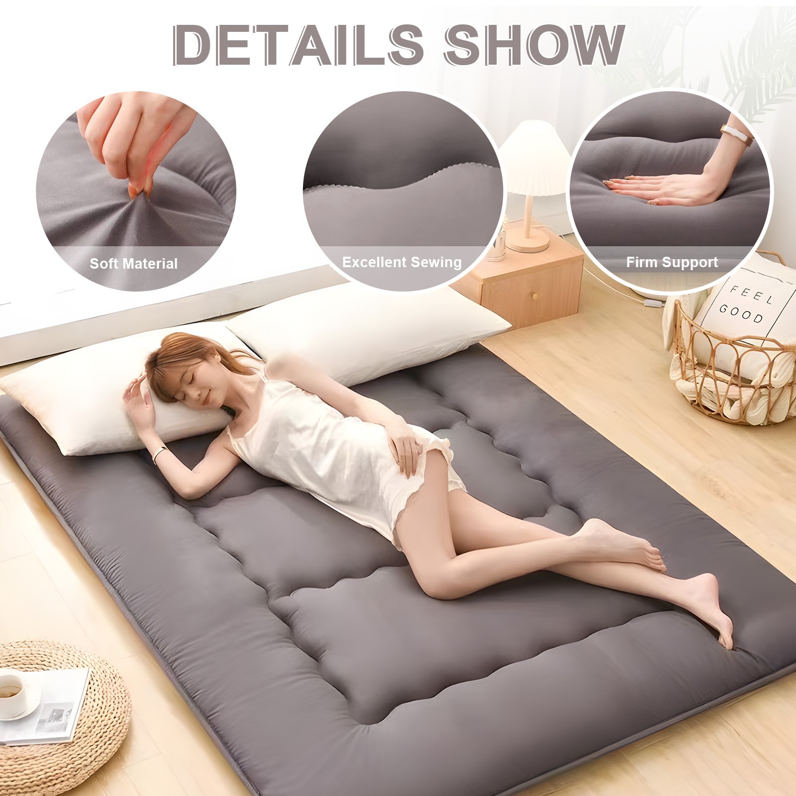 79″x71″ Queen Size Japanese Floor Mattress for Adults Foldable Futon Tatami Pad
