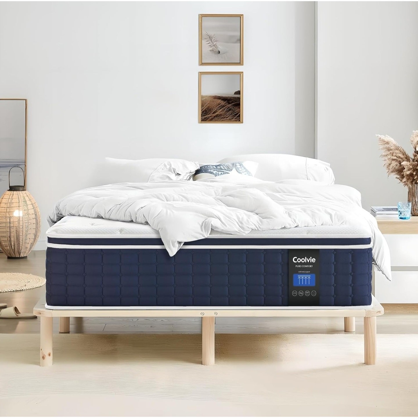 Full Coolvie Size Mattress 14 Inch, Hybrid Soft Medium Plush Mattress with Gel