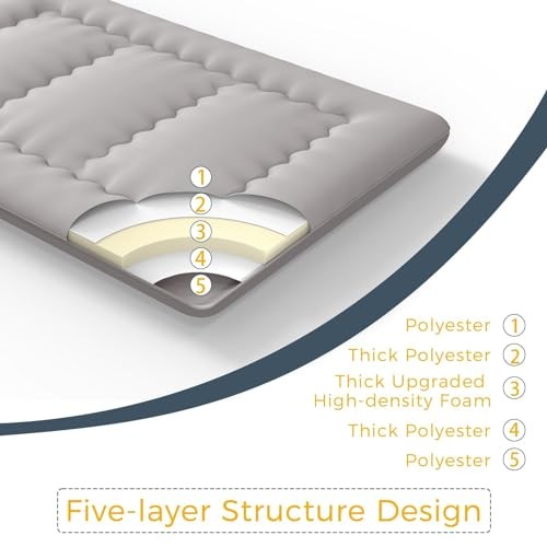 6″ Extra Thick Japanese Floor Mattress Futon Mattress, Queen Dark Grey