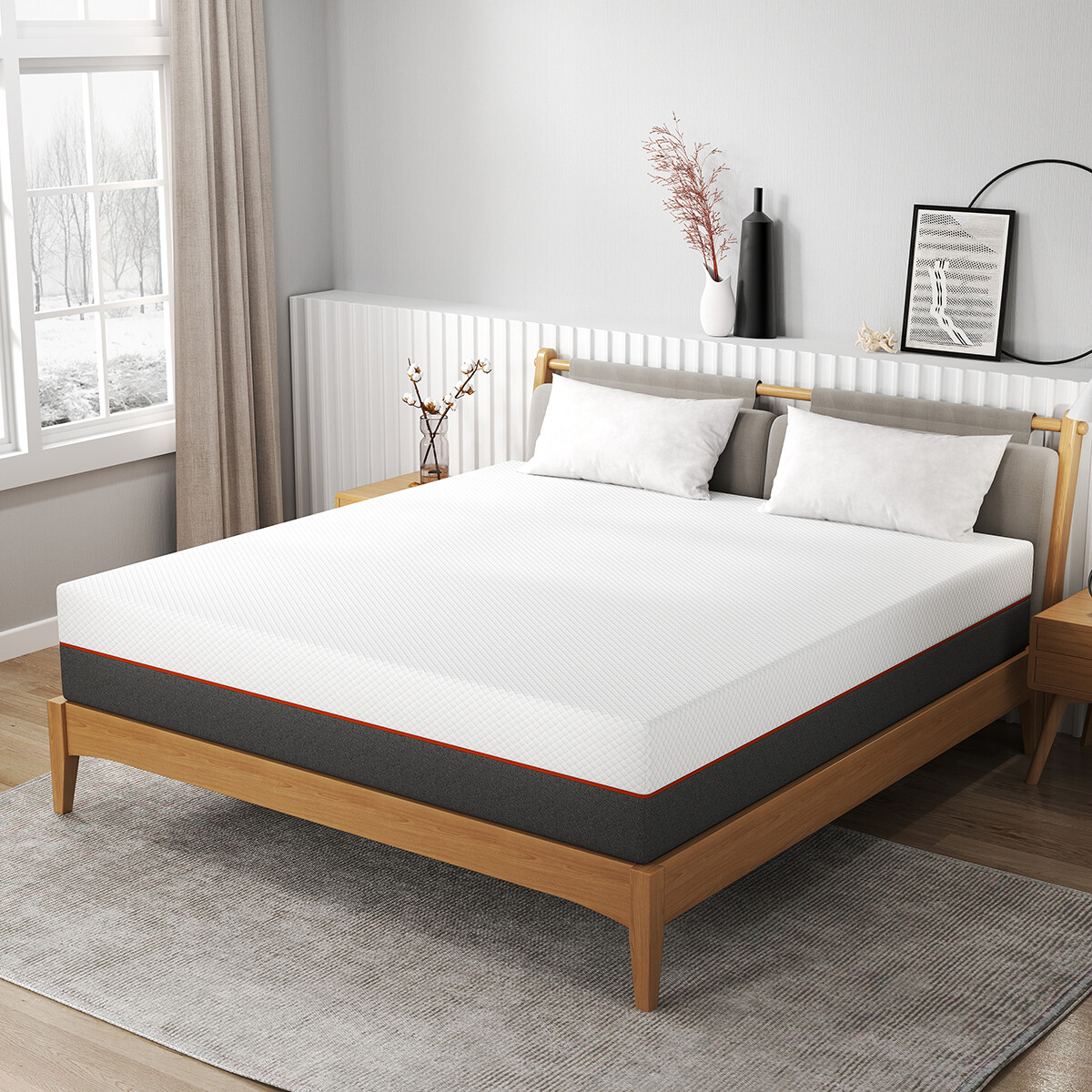 10″ Gel Memory Foam Mattress In A Box Twin Full Queen King Reversible Mattresses