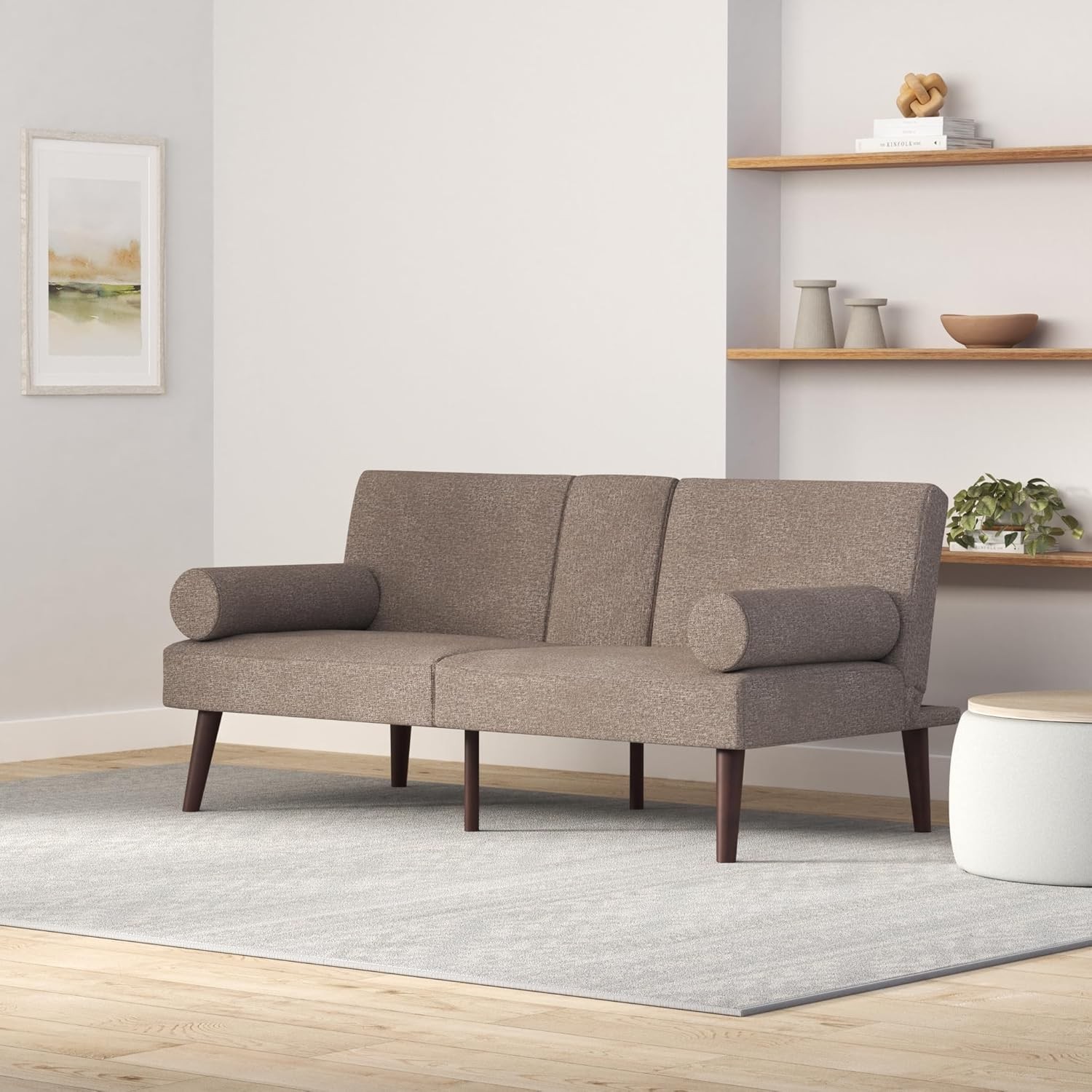 Choice Products Mid- Modern Upholstered Futon, Convertible