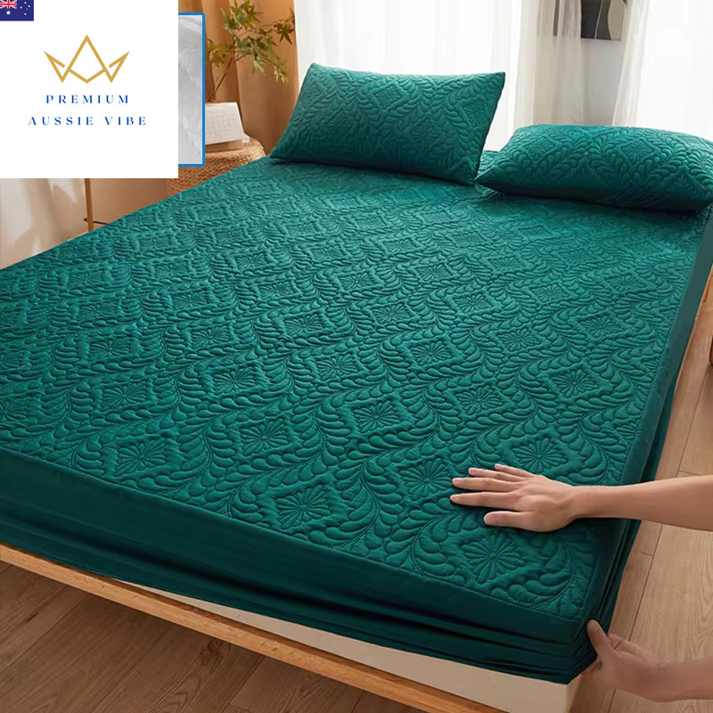 Waterproof Quilted Mattress Protector Breathable Mattress Cover Anti-Mite Anti-B