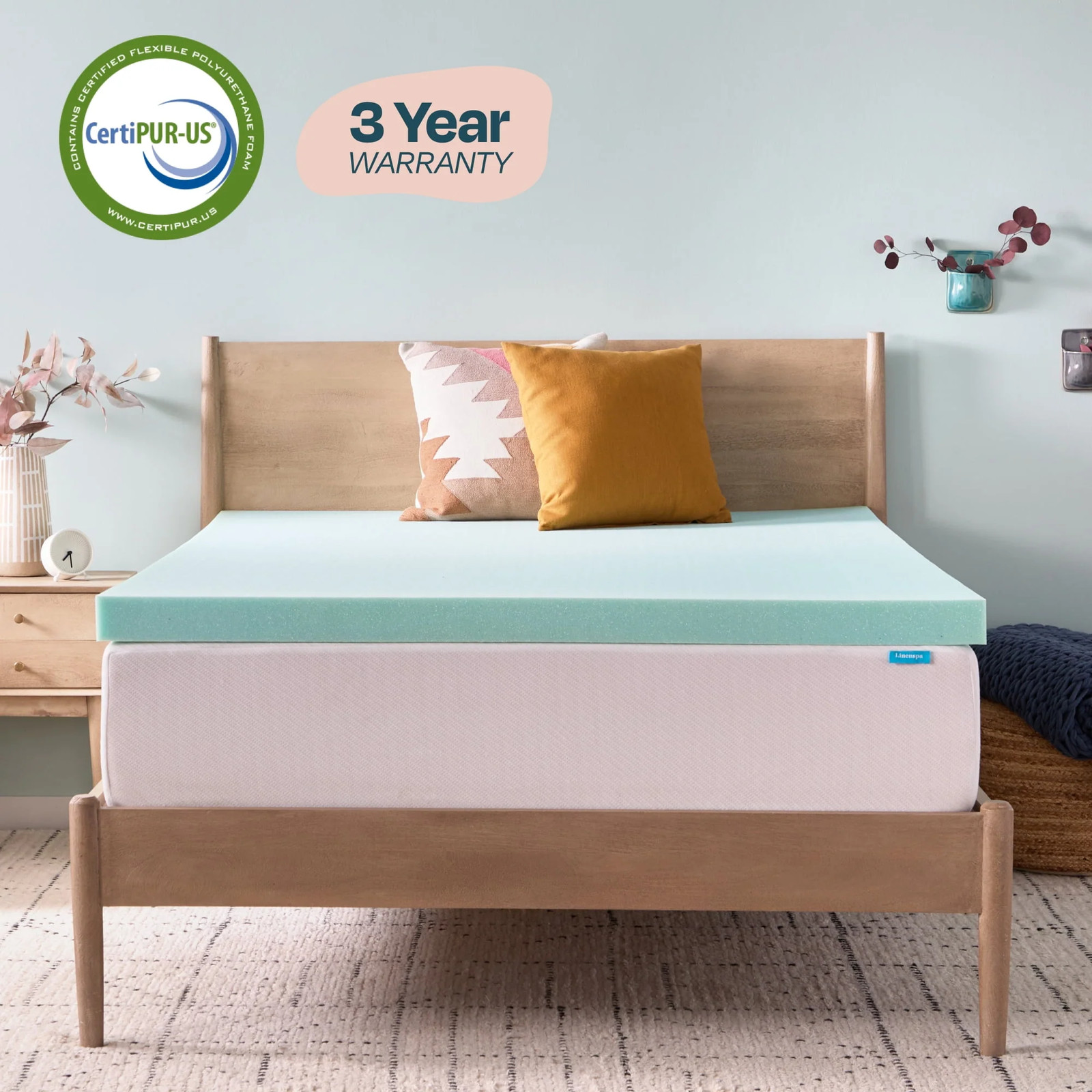 WMLS30FF18GRT 3” Cooling Gel and Green Tea Infused Memory Foam Mattress