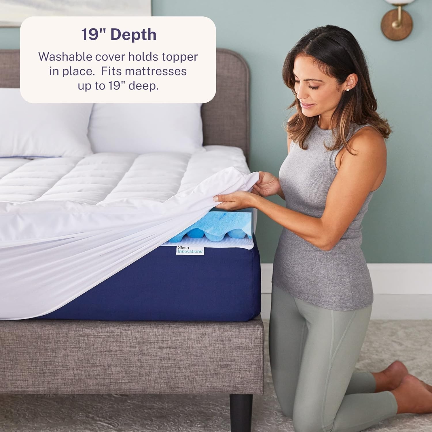 Dual Layer 4 Inch Memory Foam Mattress Topper, California King Size, Ultra Soft