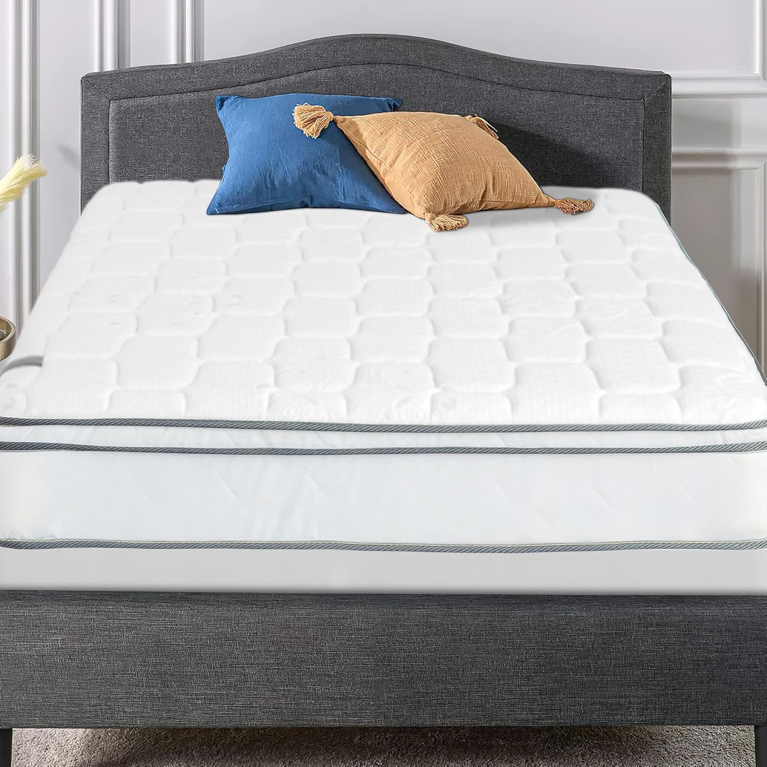 9-Inch Plush Eurotop Innerspring Mattress & 4″ Box Spring Set, Full Size