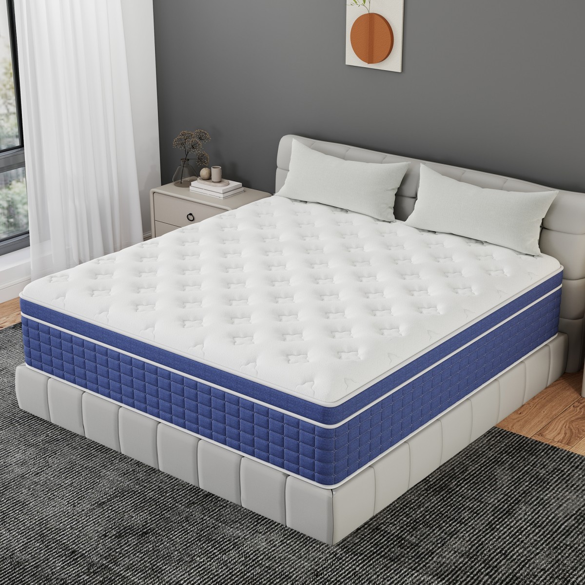 12″ 14″ Hybrid Mattress in a Box Twin Full Queen King Pocket Spring Medium Firm