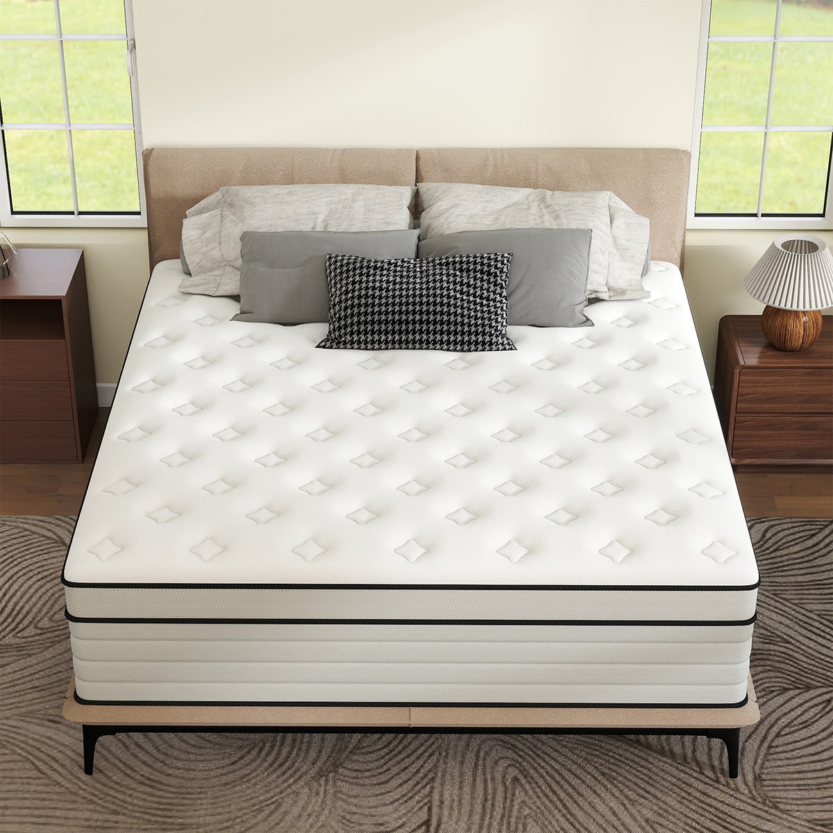 12″ Mattress Full Queen King Size Gel Memory Foam Hybrid Spring Bed in a Box