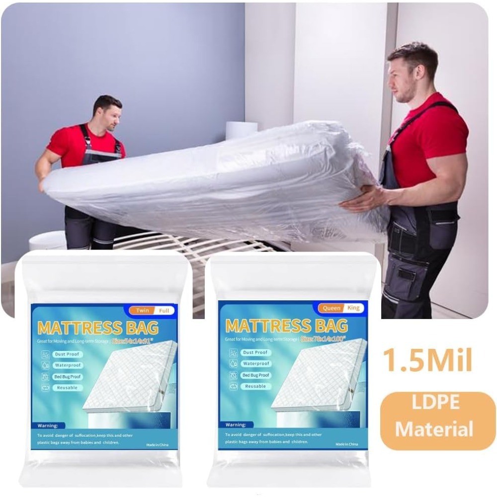 Waterproof Mattress Cover Protector Bag for Moving Storage Twin and Full Size 1