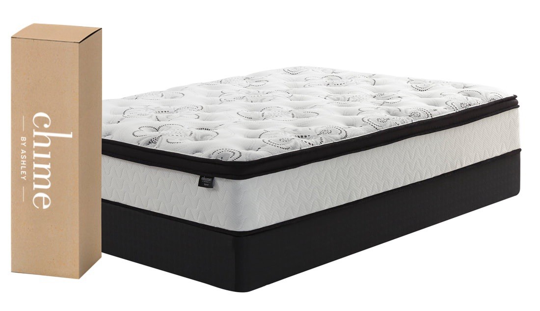 Ashley Chime Queen 12″ Memory Foam Mattress w/ Cooling Technology White/Black
