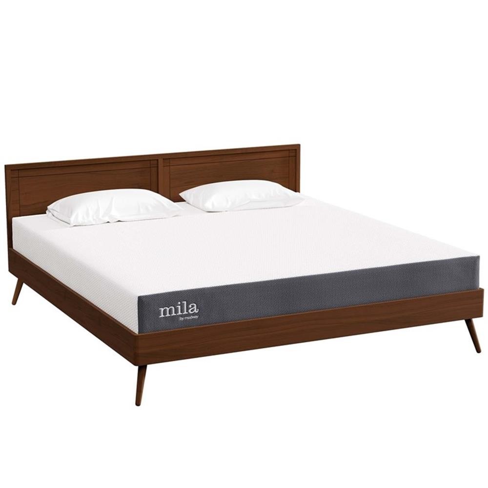 Modway Mila 8″ King Modern Style Memory Foam Mattress in Gray Finish