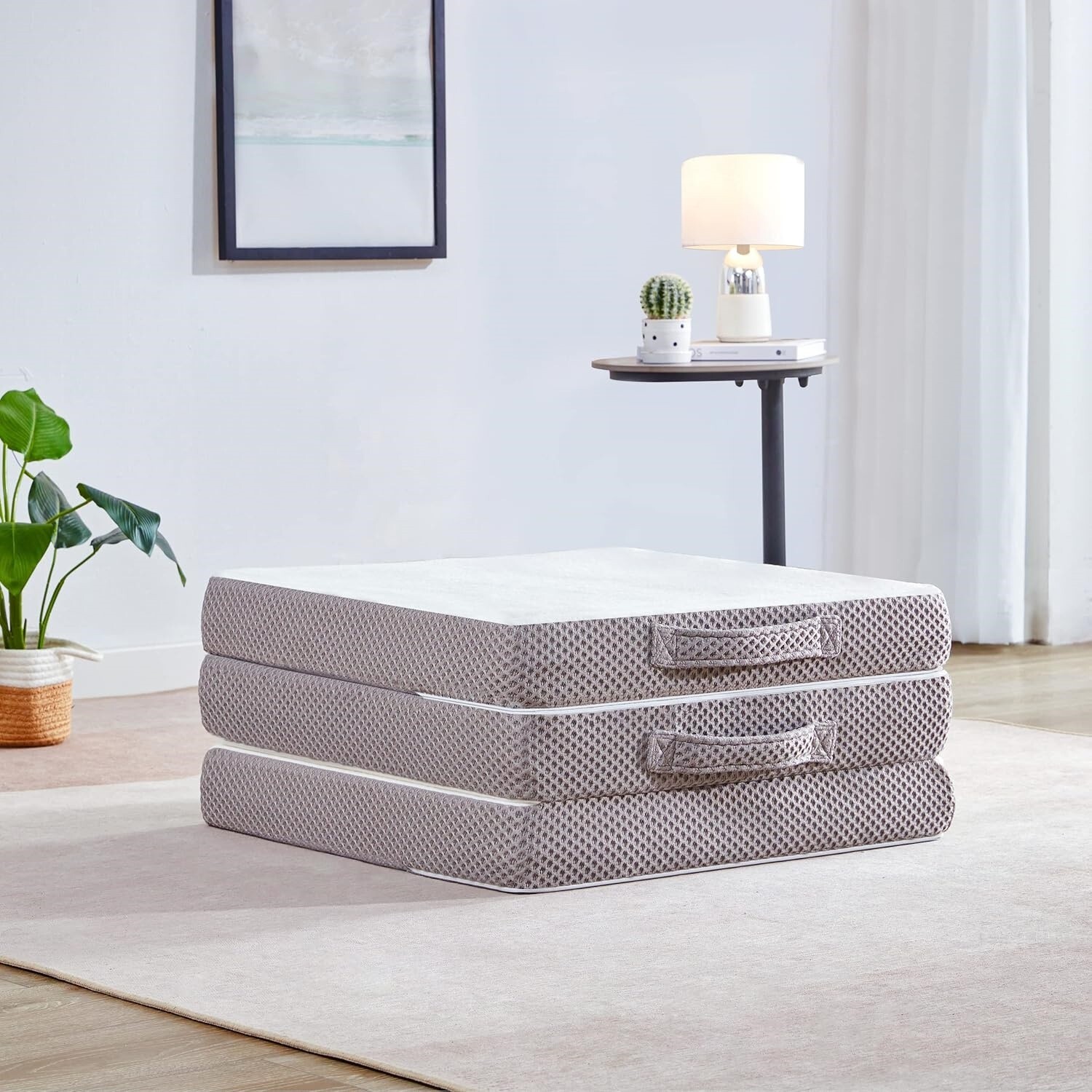 Colchón plegable para acampar cama de invitados plegable de espuma viscoelástica