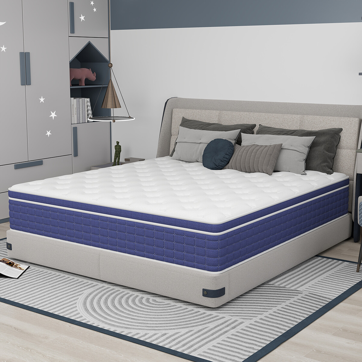 12/14 Inch Gel Memory Foam Mattress Twin Full Queen King Size Hybrid Spring Bed