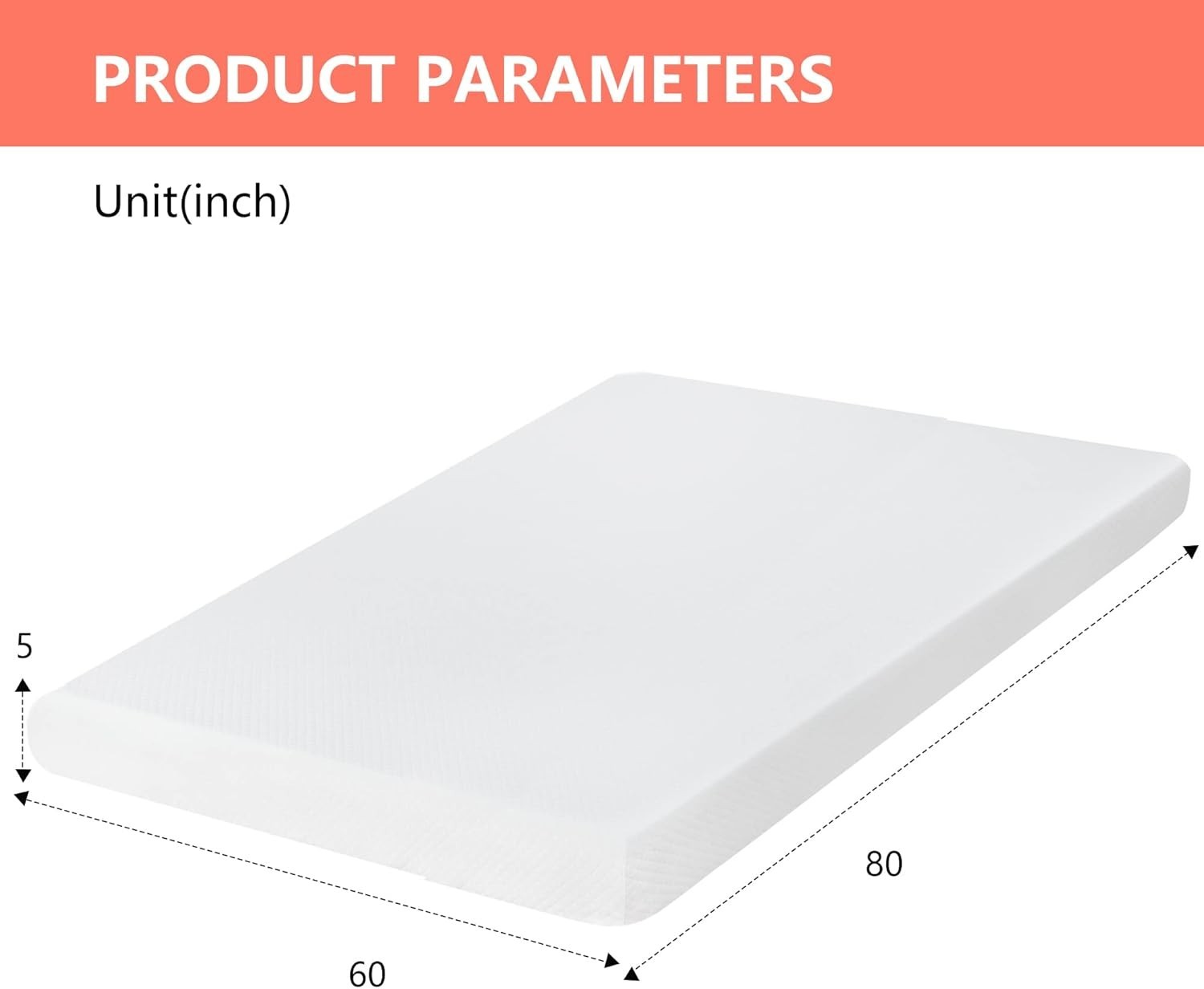 Colchón Queen De Espuma Viscoelástica 5 Pulgadas Colchones Memory Foam En Oferta