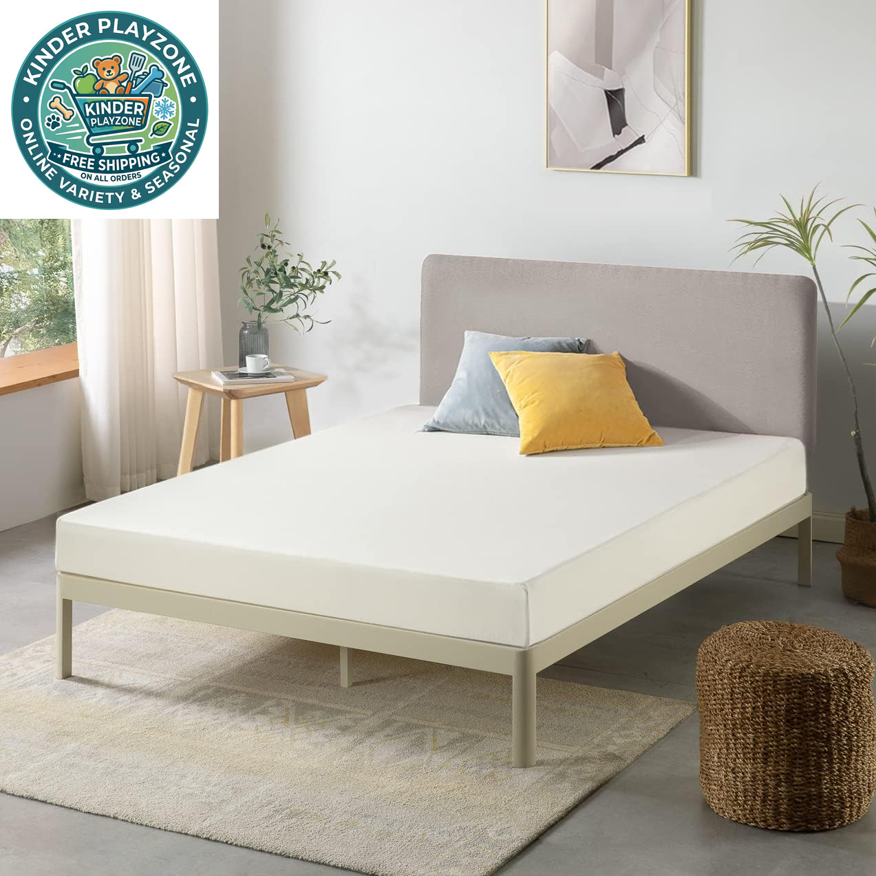 6 Inch Queen Short Mattress for RV Camper Green Tea Memory Foam
