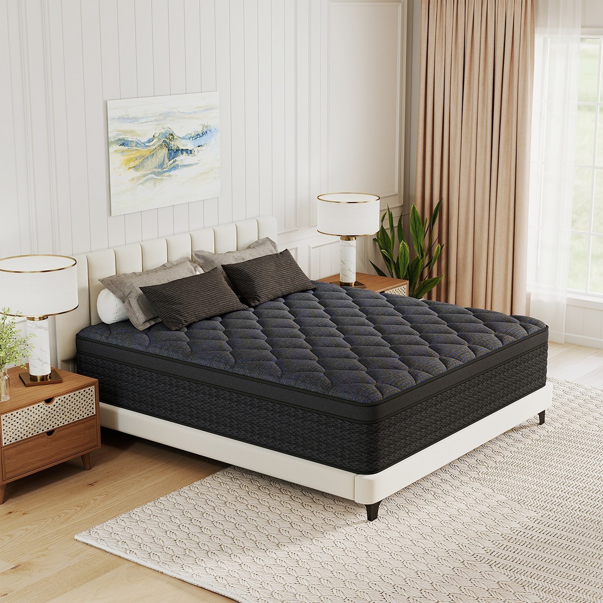 12″14″ Gel Memory Foam Mattress Pocket Spring Twin Full Queen King Size In A Box