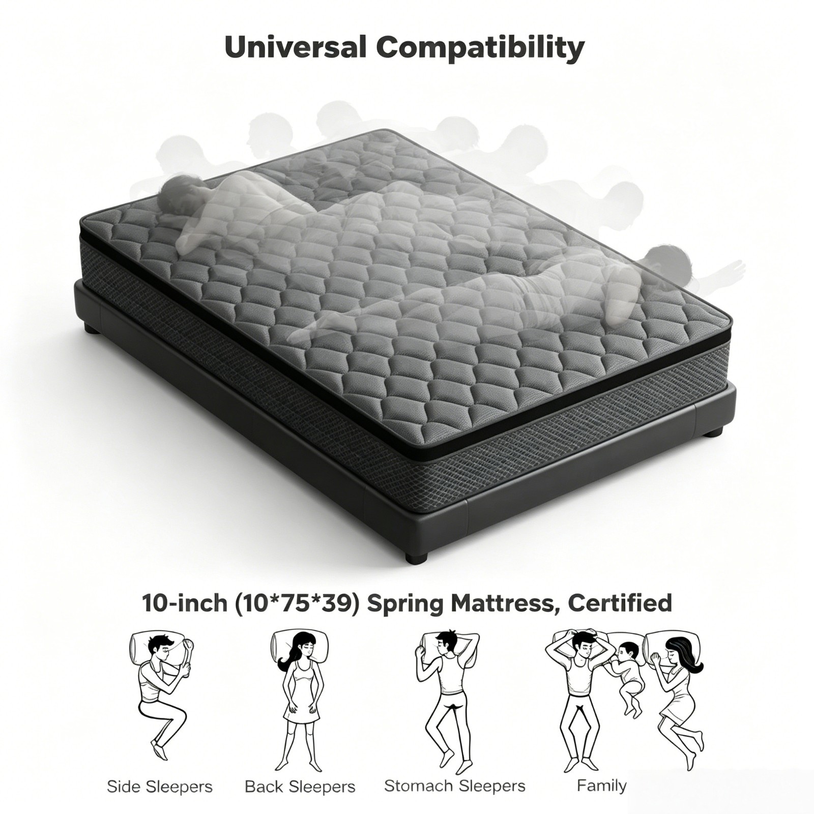 10 Inch KING Hybrid Mattress Cooling Gel Memory Foam Pocket Spring Bed In Box