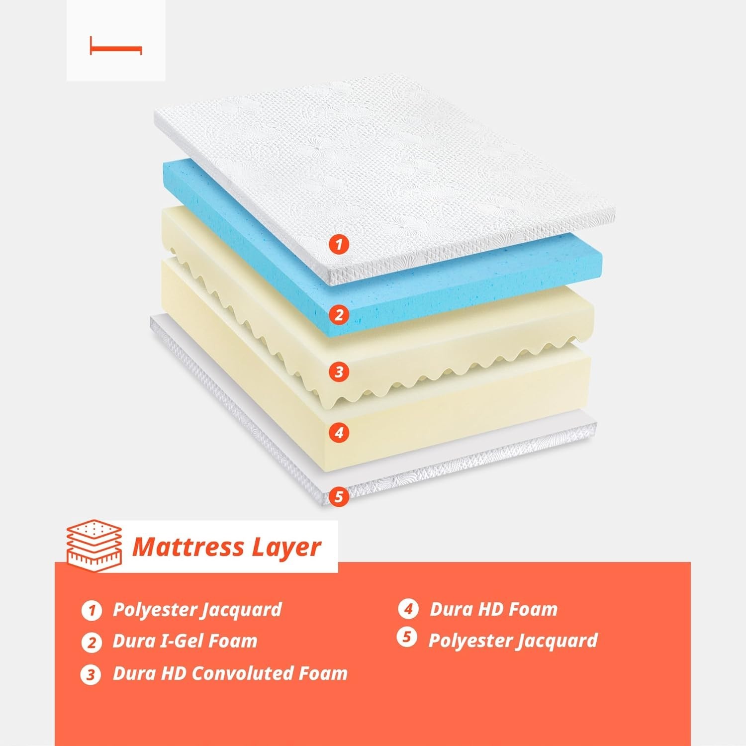 PrimaSleep Queen Mattress, 6 Inch Gel Memory Foam Mattress,Gel Memory Foam 80×60