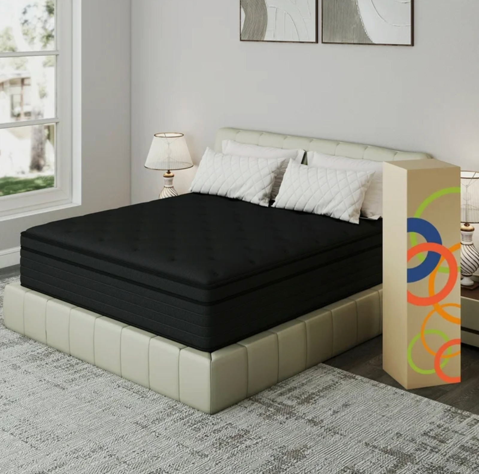 14″ Queen Colchon Memory Foam Hibrido Cama Queen Knitted Mattress Medium Hybrid