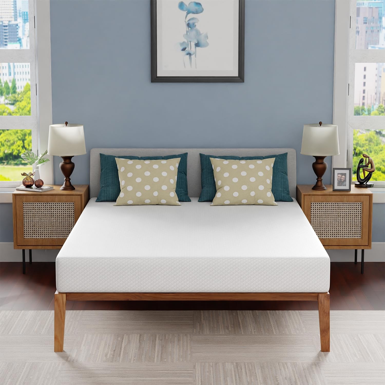 FDW | 8 Inch Queen Mattress | Medium Firm | Gel Memory Foam Mattress | White …