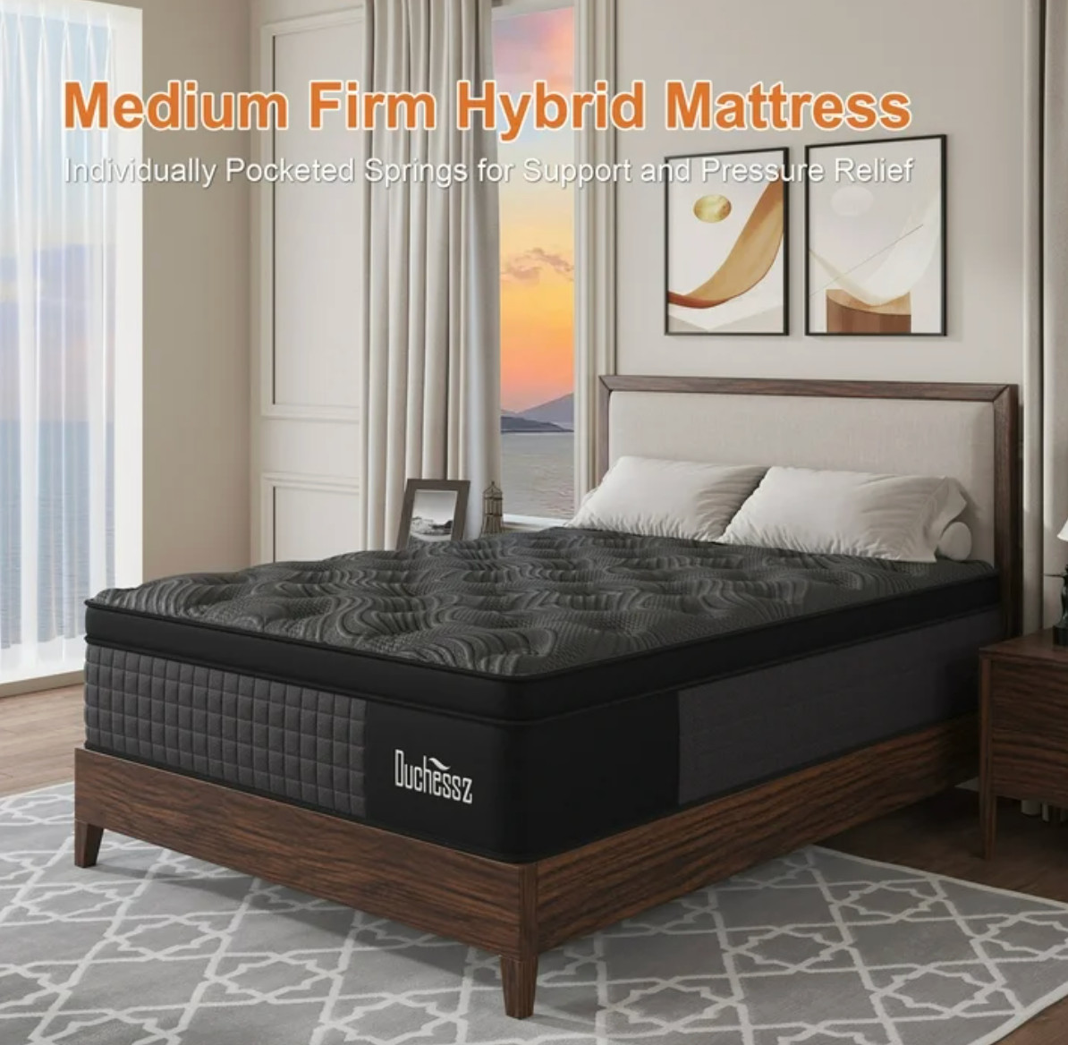 12in Colchón Twin Híbrido Gel Memory Foam 12” Twin Hybrid Mattress Medium Firm