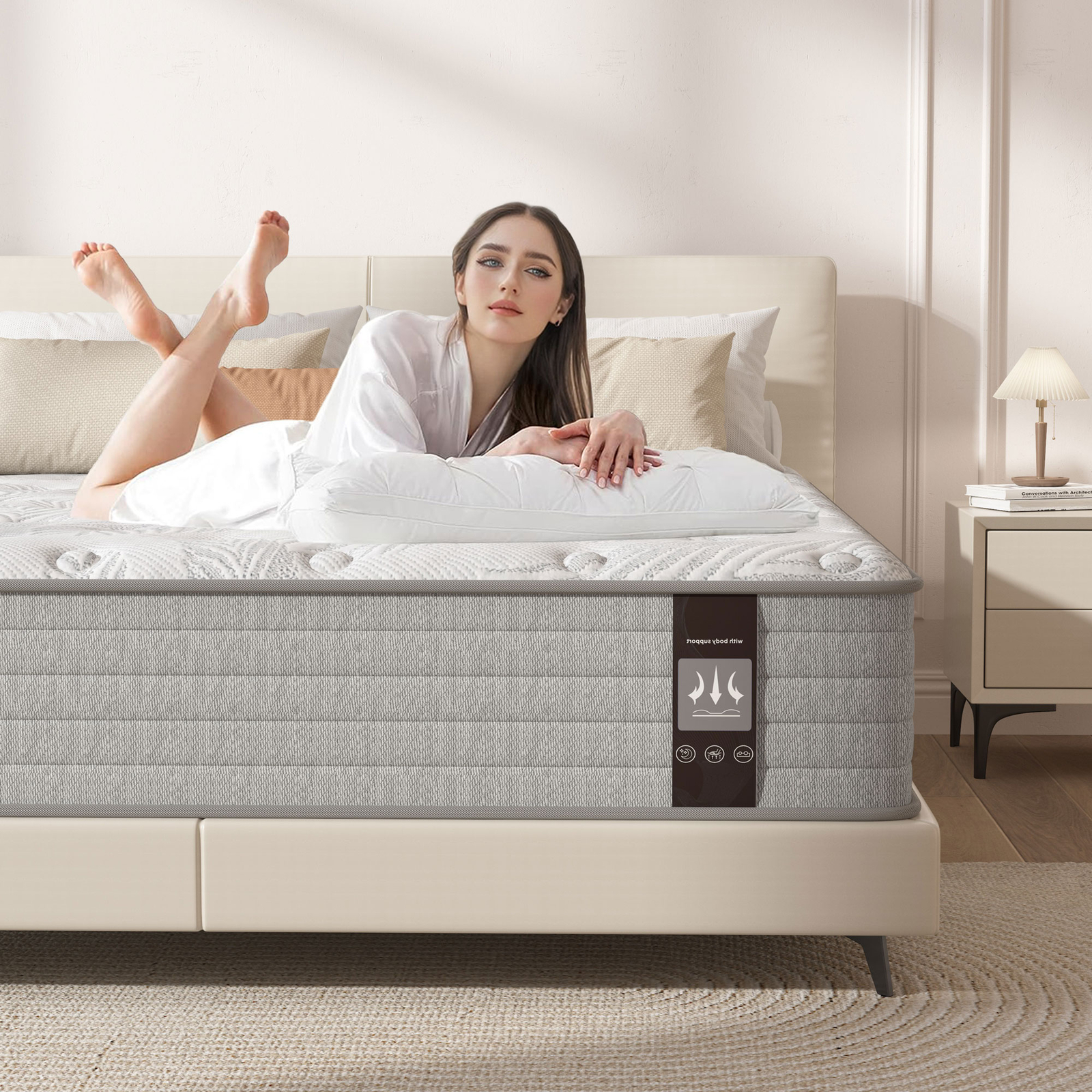 Full Mattress 12” Medium Firm Gel Memory Foam Cooling Comfort Mattress In A Box