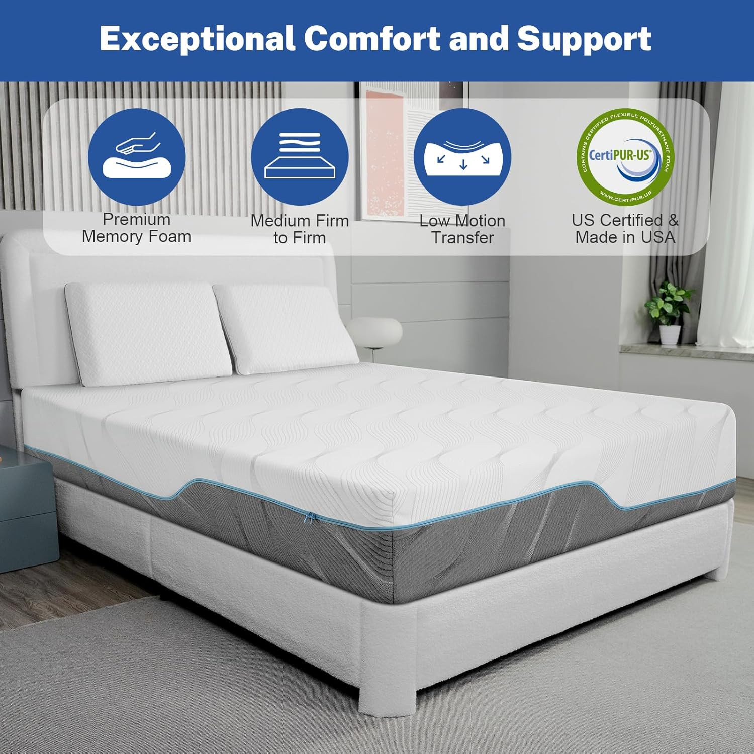 Flippable 8″ Twin Memory Foam Mattress – Medium Firm & Removable Cover