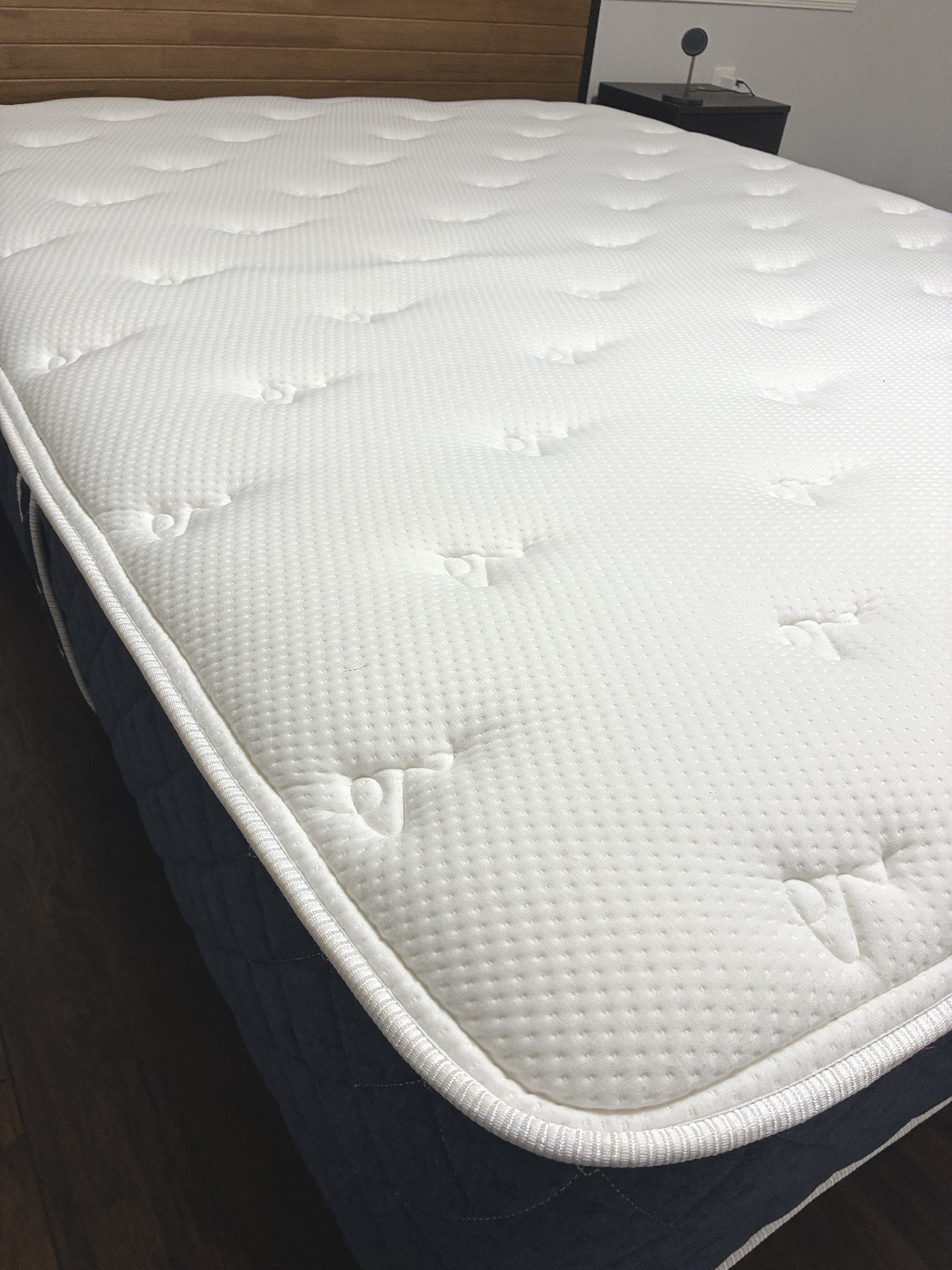 Queen bed with Brooklyn Bedding Hybrid Mattress