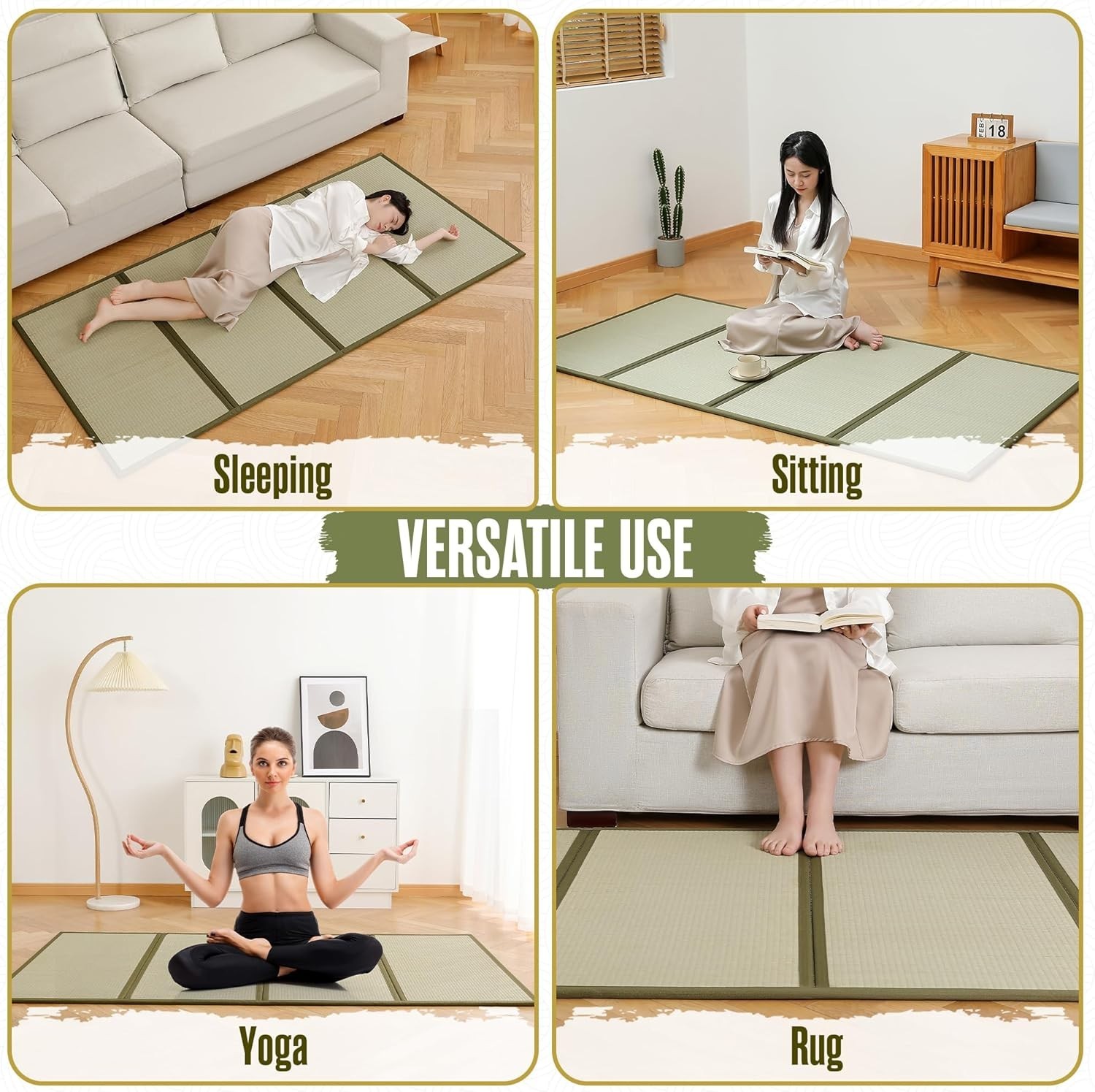 Houseables Tatami Mat, Tatami Mattress, Japanese Sleeping Mat#1183N1409KY8