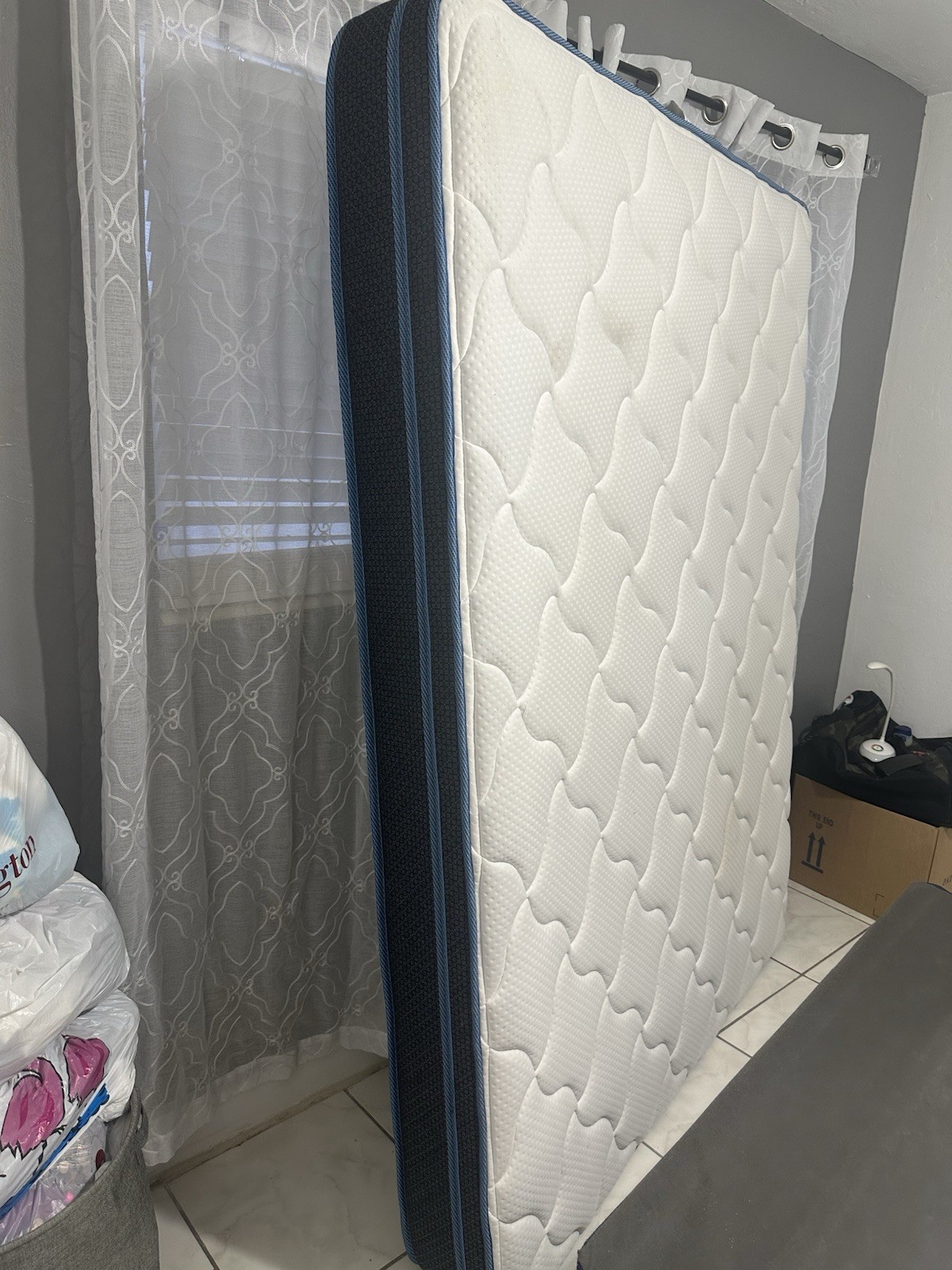Sleepys Calm Queen Foam Mattress White Blue Rayon Polyester Cover 2021
