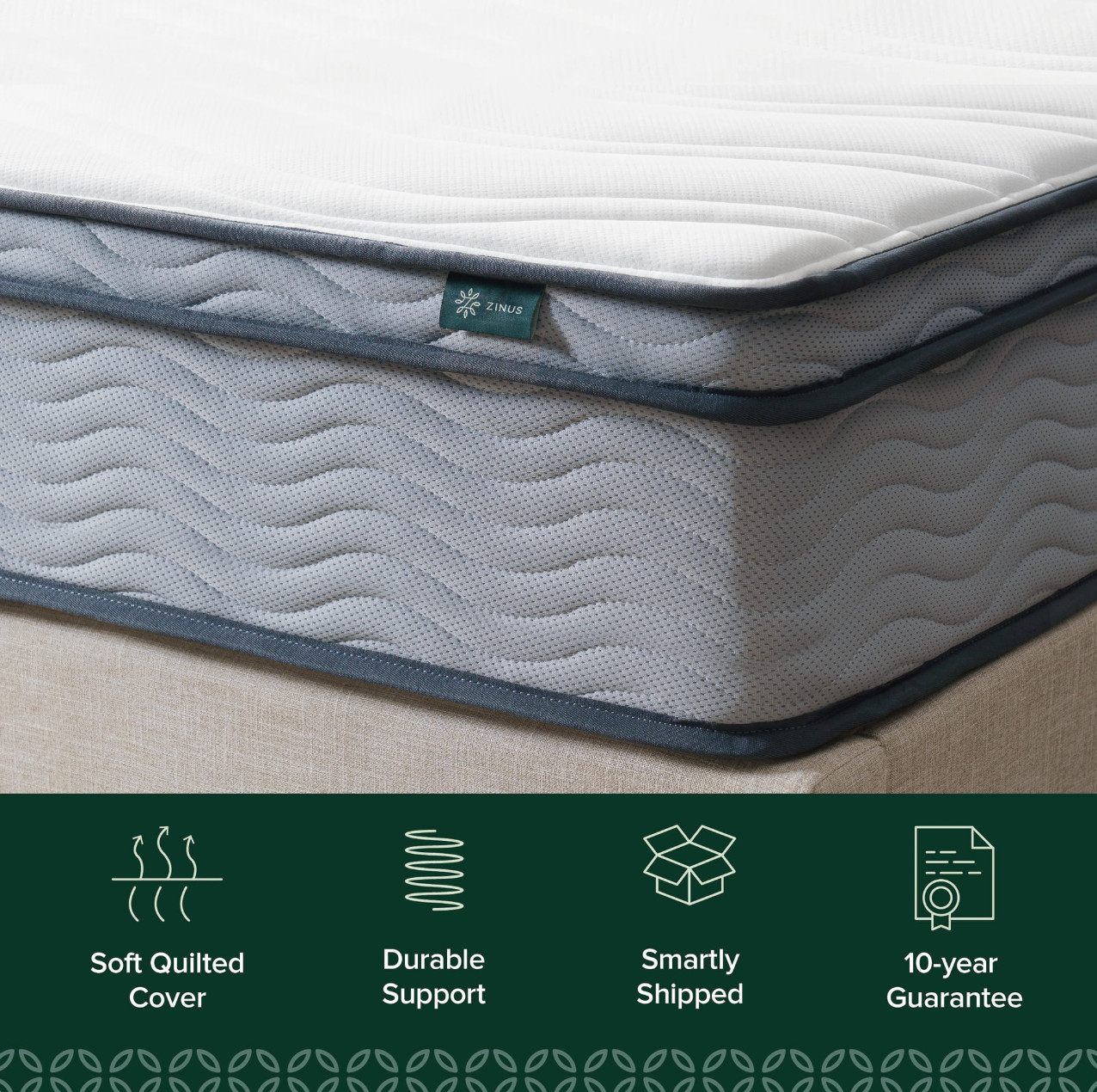 10″ Colchon QUEEN Innerspring Foam Cama Queen Mattress Medium Euro Top NEW