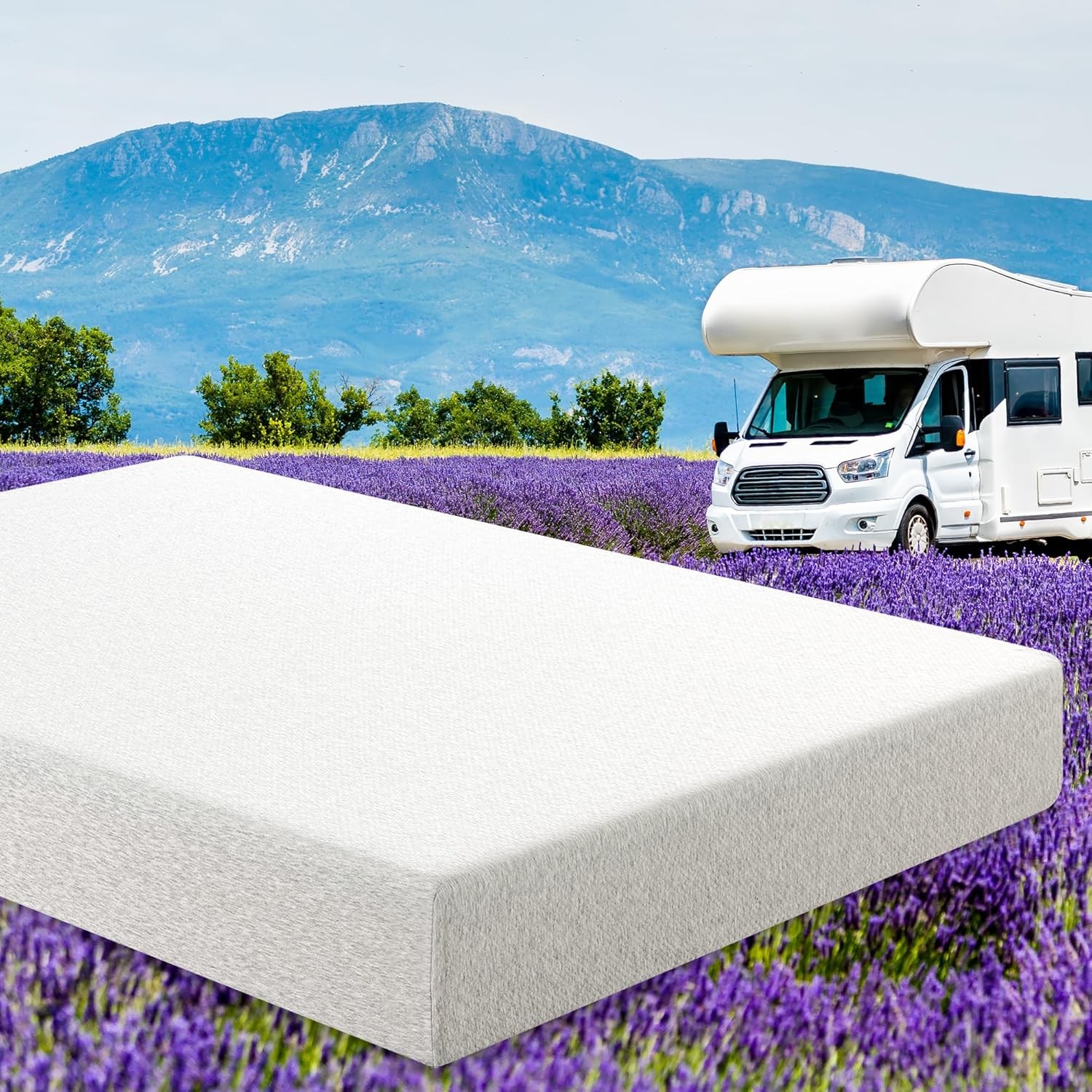 RV Mattress Memory Foam Short Queen Medium Firm Bed White Choose Your Size