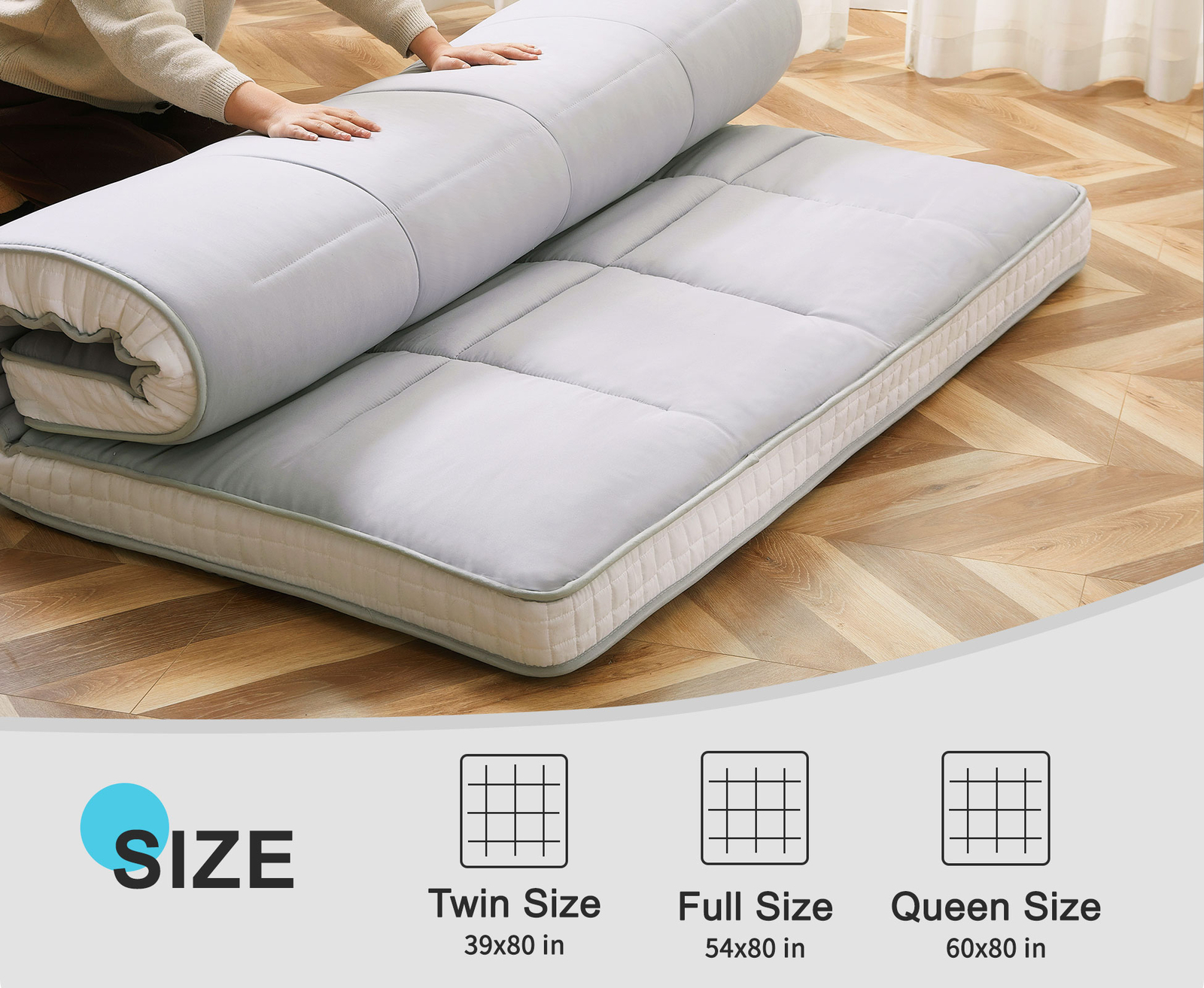 NAIZEA Memory Foam Mattress 2.5 inch / 4 inch Folding Mattress Travel Guest Mat