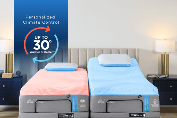 Tempurpedic ActiveBreeze Split King Mattress W/Pro Smart Air Adjustable Base NEW
