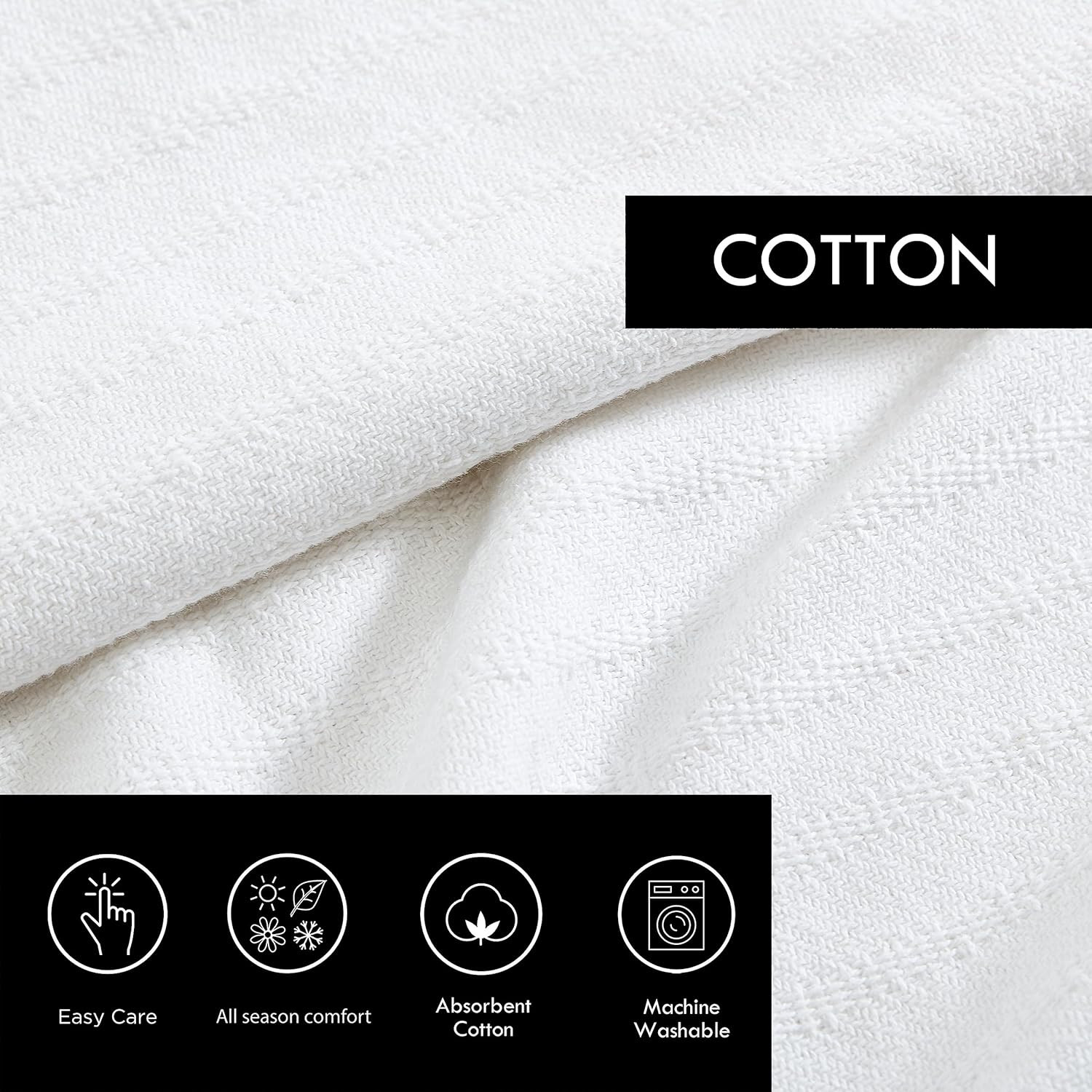 Vera Wang- Queen Blanket, Designer Cotton Bedding, Medium Weight Luxurious Beddi